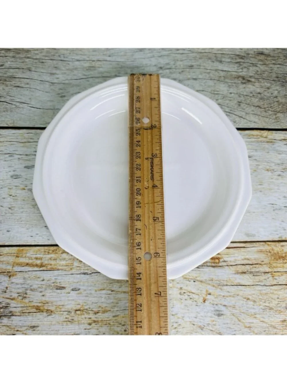 Pfaltzgraff HERITAGE WHITE Multisided Castle Mark Stoneware Salad Plates Set 6